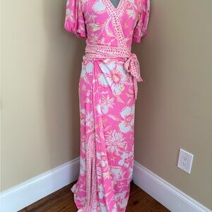 Lilly Pulitzer Pink Floral Wrap Dress